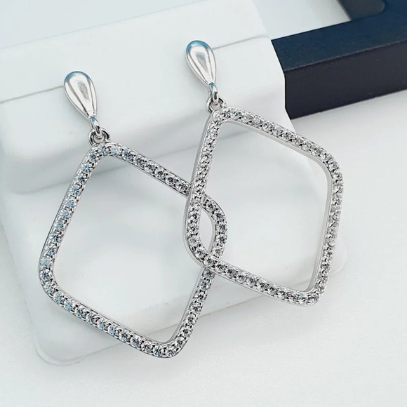 "925 Sterling Silver Cubic Zirconia Earrings, UU1P6A6115 - Picture 2 of 9